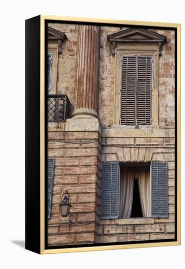 Evening Light and Crescent Moon Above Church Metal Symbol-Terry Eggers-Framed Premier Image Canvas