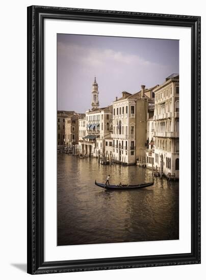 Evening light and gondola on the Grand Canal, Venice, Veneto, Italy-Russ Bishop-Framed Premium Photographic Print