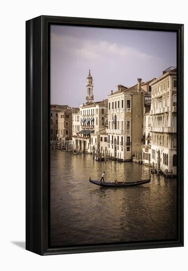 Evening light and gondola on the Grand Canal, Venice, Veneto, Italy-Russ Bishop-Framed Premier Image Canvas