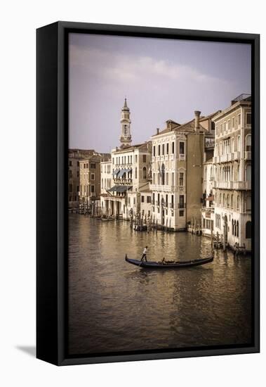 Evening light and gondola on the Grand Canal, Venice, Veneto, Italy-Russ Bishop-Framed Premier Image Canvas