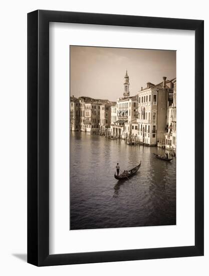 Evening light and gondolas on the Grand Canal, Venice, Veneto, Italy-Russ Bishop-Framed Photographic Print