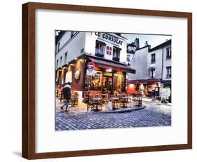 Evening light and restaurants, Montmartre region of Paris.-Sylvia Gulin-Framed Photographic Print