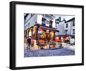 Evening light and restaurants, Montmartre region of Paris.-Sylvia Gulin-Framed Photographic Print