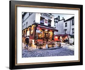 Evening light and restaurants, Montmartre region of Paris.-Sylvia Gulin-Framed Photographic Print