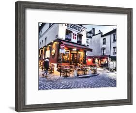Evening light and restaurants, Montmartre region of Paris.-Sylvia Gulin-Framed Photographic Print