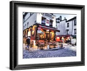 Evening light and restaurants, Montmartre region of Paris.-Sylvia Gulin-Framed Photographic Print