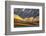 Evening Light Falls onto a Lonely House with Mountain Background-David Slater-Framed Photographic Print