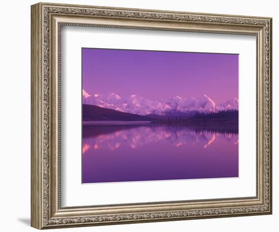 Evening Light on Alaska Range from Wonder Lake, Denali National Park, Alaska, USA-Darrell Gulin-Framed Photographic Print