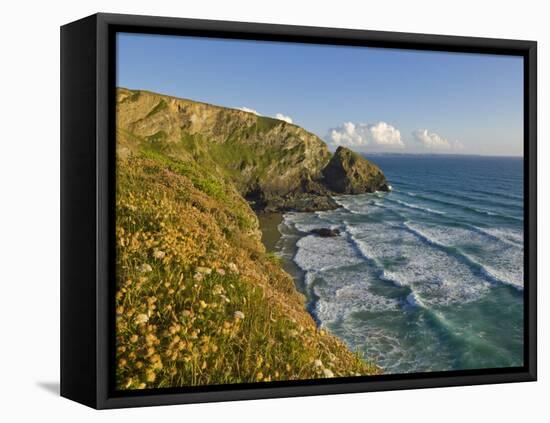 Evening Light on Carnewas Island, Beach and Rugged Coastline at Bedruthan Steps, England-Neale Clark-Framed Premier Image Canvas