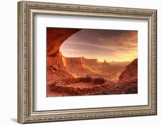 Evening light on False Kiva, Island in the Sky, Canyonlands National Park, Utah, USA-Russ Bishop-Framed Photographic Print