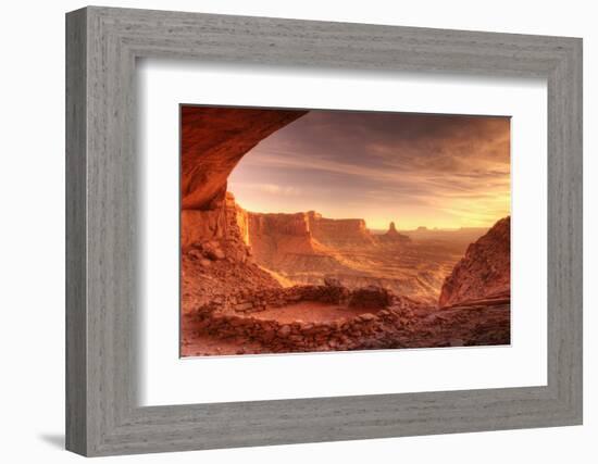 Evening light on False Kiva, Island in the Sky, Canyonlands National Park, Utah, USA-Russ Bishop-Framed Photographic Print