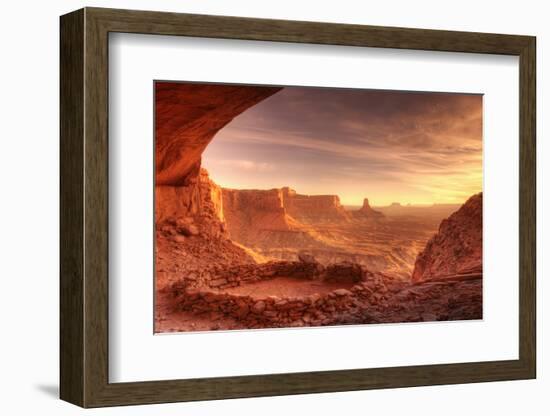 Evening light on False Kiva, Island in the Sky, Canyonlands National Park, Utah, USA-Russ Bishop-Framed Photographic Print