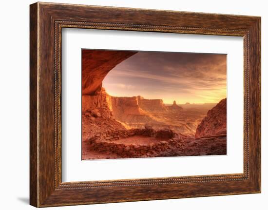 Evening light on False Kiva, Island in the Sky, Canyonlands National Park, Utah, USA-Russ Bishop-Framed Photographic Print