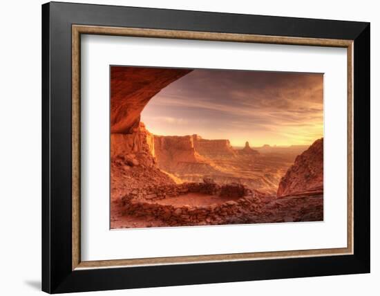 Evening light on False Kiva, Island in the Sky, Canyonlands National Park, Utah, USA-Russ Bishop-Framed Photographic Print