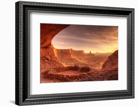 Evening light on False Kiva, Island in the Sky, Canyonlands National Park, Utah, USA-Russ Bishop-Framed Photographic Print