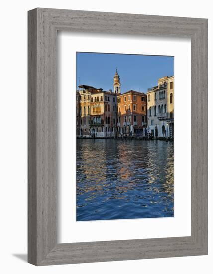 Evening Light on Grand Canal and its Reflection of Old Buildings and Belltower, Venice, Italy-Darrell Gulin-Framed Photographic Print