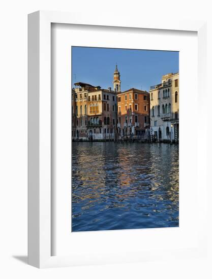 Evening Light on Grand Canal and its Reflection of Old Buildings and Belltower, Venice, Italy-Darrell Gulin-Framed Photographic Print