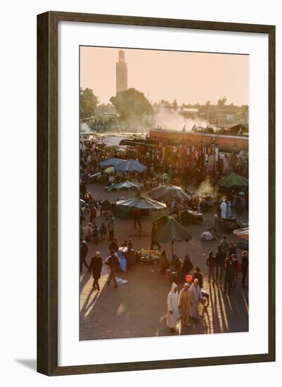 Evening Light on the Busy Square of Place Jemaa El-Fna-Martin Child-Framed Photographic Print