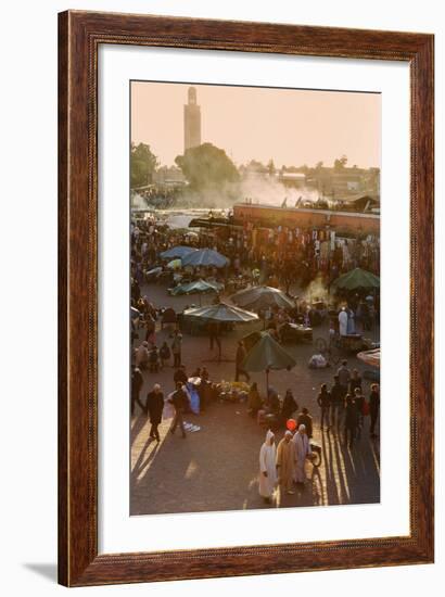 Evening Light on the Busy Square of Place Jemaa El-Fna-Martin Child-Framed Photographic Print