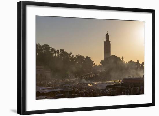 Evening Light on the Busy Square of Place Jemaa El-Fna-Martin Child-Framed Photographic Print