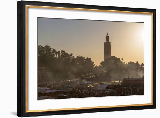 Evening Light on the Busy Square of Place Jemaa El-Fna-Martin Child-Framed Photographic Print