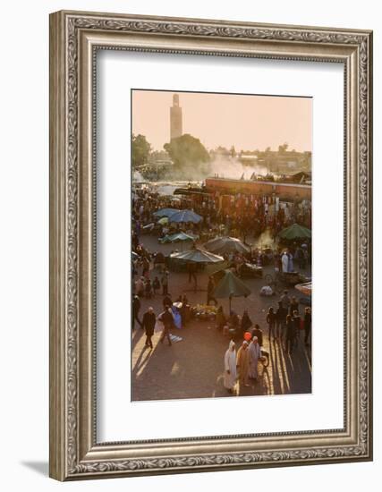 Evening Light on the Busy Square of Place Jemaa El-Fna-Martin Child-Framed Photographic Print