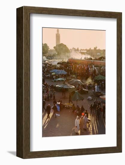 Evening Light on the Busy Square of Place Jemaa El-Fna-Martin Child-Framed Photographic Print