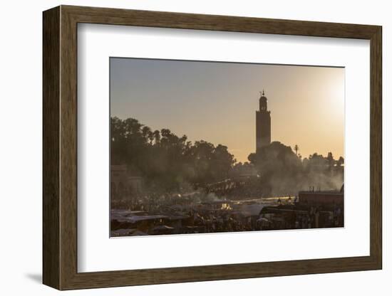 Evening Light on the Busy Square of Place Jemaa El-Fna-Martin Child-Framed Photographic Print