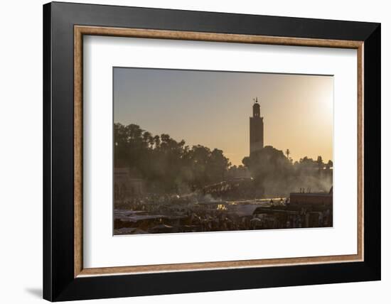 Evening Light on the Busy Square of Place Jemaa El-Fna-Martin Child-Framed Photographic Print