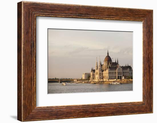 Evening Light on the Hungarian Parliament Building and Danube River, Budapest, Hungary, Europe-Ben Pipe-Framed Photographic Print