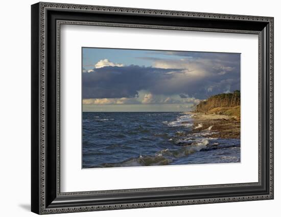 Evening Light over the Western Beach of Darss Peninsula, in the Surge of the Baltic Sea-Uwe Steffens-Framed Photographic Print