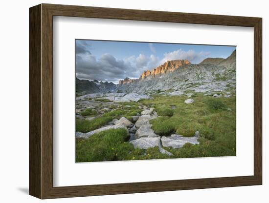 Evening light over Titcomb Basin, Bridger Wilderness, Wind River Range, Wyoming.-Alan Majchrowicz-Framed Photographic Print