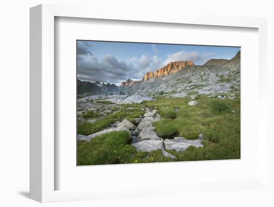 Evening light over Titcomb Basin, Bridger Wilderness, Wind River Range, Wyoming.-Alan Majchrowicz-Framed Photographic Print