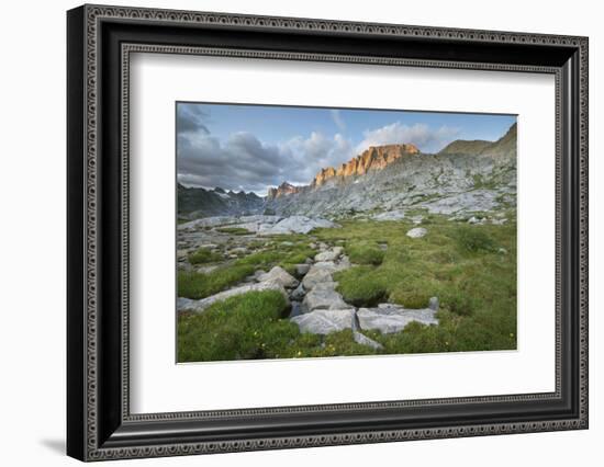 Evening light over Titcomb Basin, Bridger Wilderness, Wind River Range, Wyoming.-Alan Majchrowicz-Framed Photographic Print