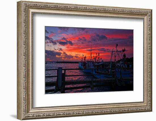 Evening Mood in the Harbour of Timmendorf, Baltic Sea Island Poel-Thomas Ebelt-Framed Photographic Print