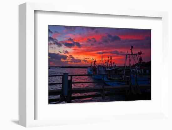 Evening Mood in the Harbour of Timmendorf, Baltic Sea Island Poel-Thomas Ebelt-Framed Photographic Print