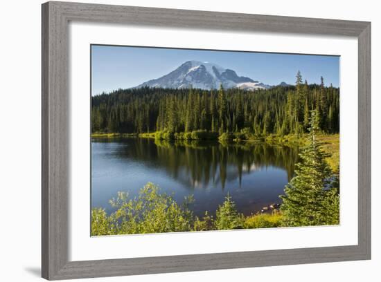Evening, Mount Rainier, Reflection Lake, Mount Rainier NP, Washington-Michel Hersen-Framed Photographic Print