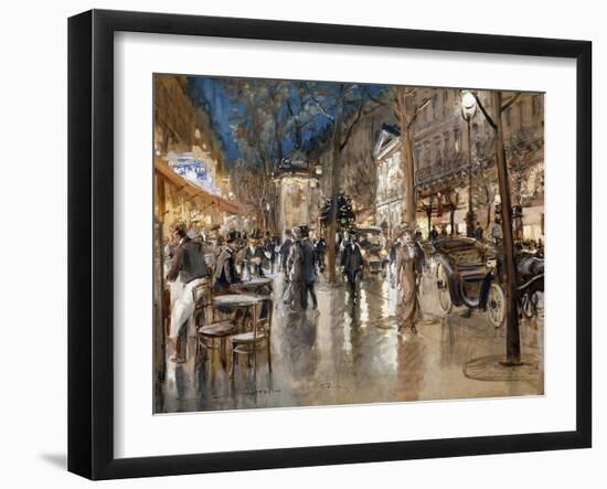 Evening on a Parisian Boulevard-Georges Stein-Framed Giclee Print