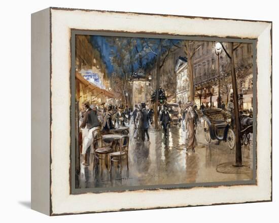 Evening on a Parisian Boulevard-Georges Stein-Framed Premier Image Canvas