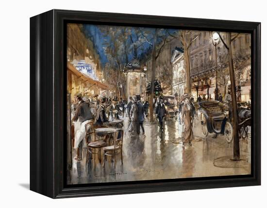 Evening on a Parisian Boulevard-Georges Stein-Framed Premier Image Canvas