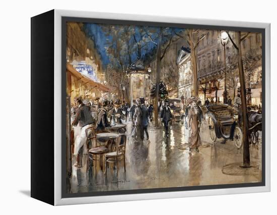 Evening on a Parisian Boulevard-Georges Stein-Framed Premier Image Canvas