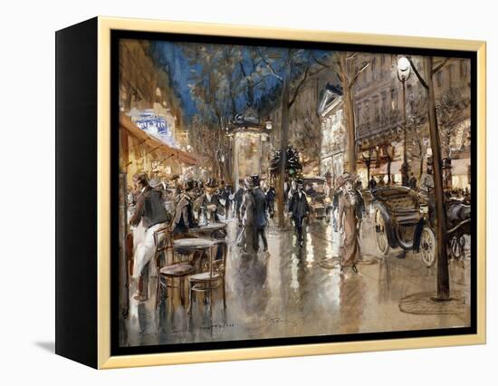 Evening on a Parisian Boulevard-Georges Stein-Framed Premier Image Canvas