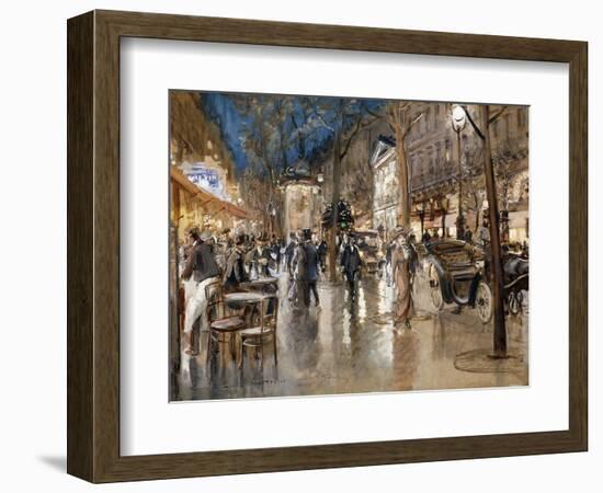 Evening on a Parisian Boulevard-Georges Stein-Framed Giclee Print