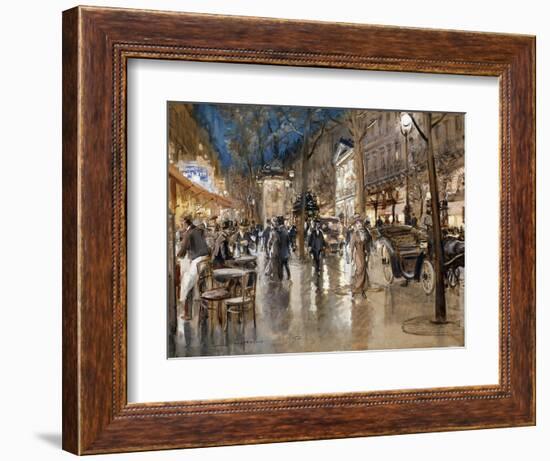 Evening on a Parisian Boulevard-Georges Stein-Framed Giclee Print