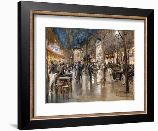 Evening on a Parisian Boulevard-Georges Stein-Framed Giclee Print