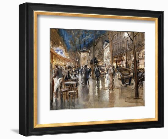 Evening on a Parisian Boulevard-Georges Stein-Framed Giclee Print