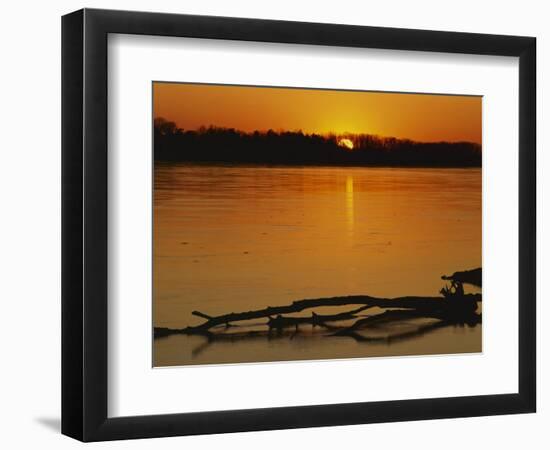Evening on Missouri River, Callaway County, Missouri, USA-Charles Gurche-Framed Photographic Print