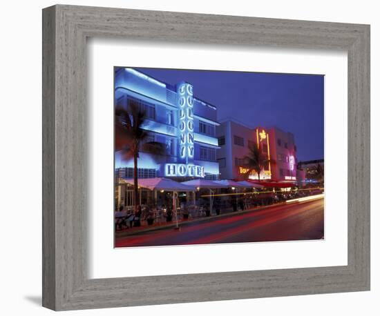 Evening on Ocean Drive, South Beach, Miami, Florida, USA-Robin Hill-Framed Photographic Print