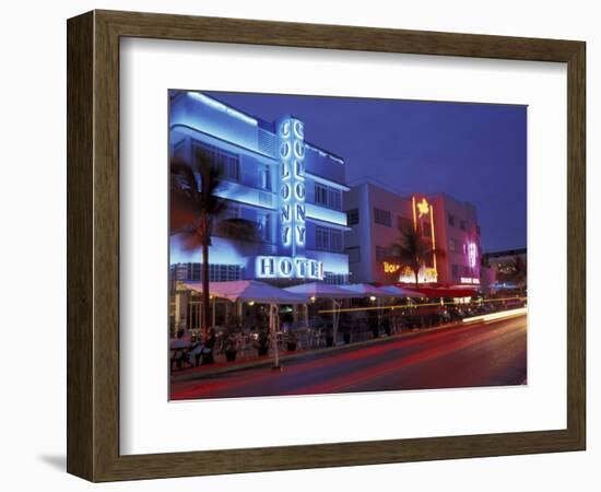 Evening on Ocean Drive, South Beach, Miami, Florida, USA-Robin Hill-Framed Photographic Print
