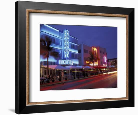 Evening on Ocean Drive, South Beach, Miami, Florida, USA-Robin Hill-Framed Photographic Print